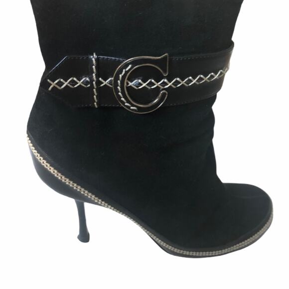 Christian Dior CD Suede Ankle Booties Black 37.5 - Picture 9 of 15
